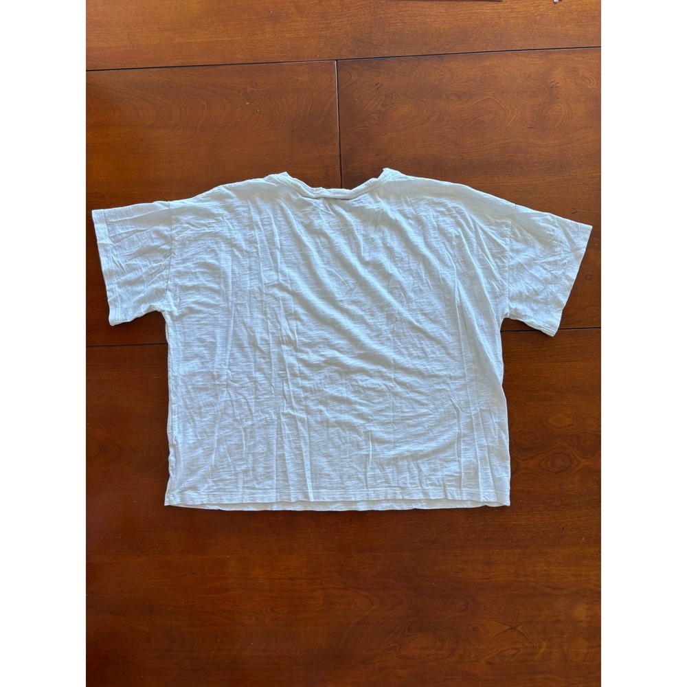 Christian Siriano New York White 100% Pima Cotton Pocket Tee Large